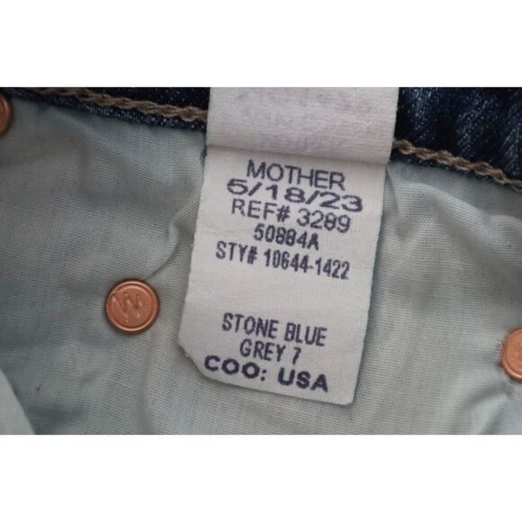 Mother 10644-1422 WMN Sz 25 Blue The Mid Rise Rider Ankle Fray Denim Jeans - Picture 7 of 15